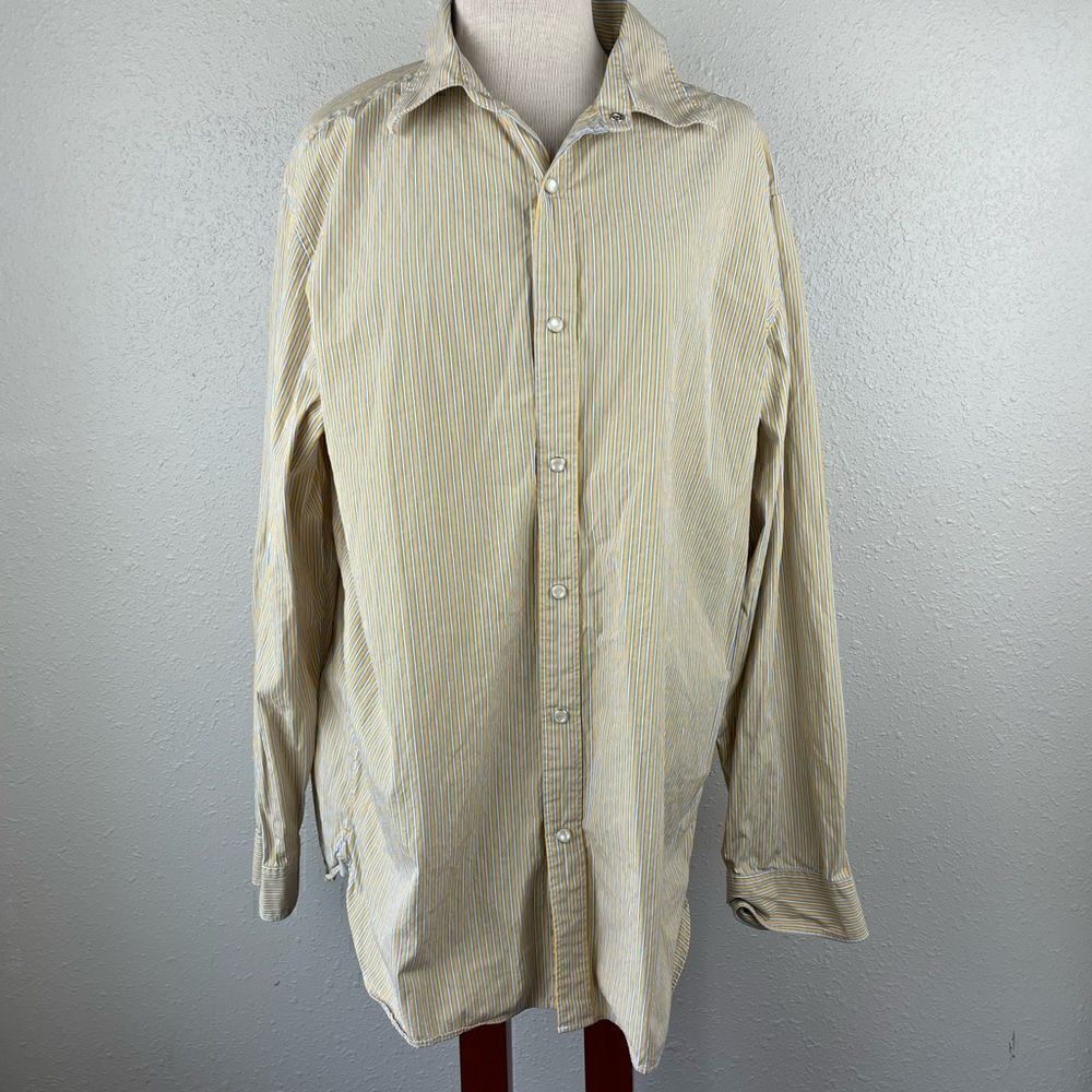 Banana Republic Striped Slim Fit Snap Down Shirt Size XL